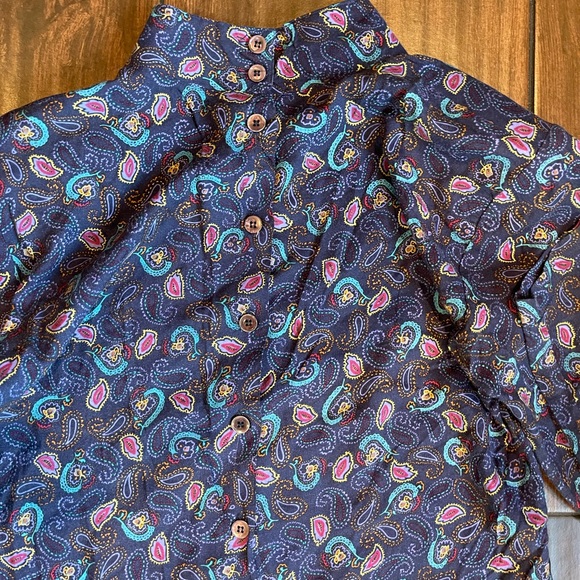 Vintage 80’s Limited Express Blue    Paisley Pants set - Picture 3 of 5